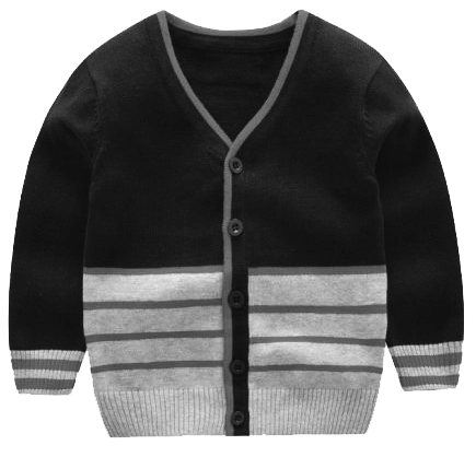 A warm and durable flat-knit sweater cardigan for kids.